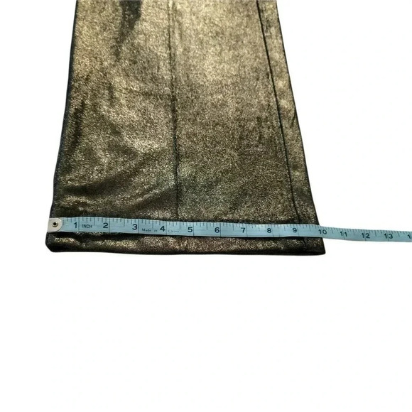 Joie Pant wide Leg Coated Black Polish Gold Size 4 back waistband Elastic NWT - Picture 9 of 12